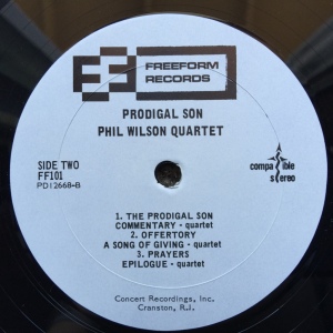 Phil Wilson Quartet - Prodigal Son (1968) Freeform Records label B